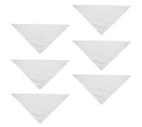 CATIEBYE 6pcs White Pet Triangle Bibs for Dogs and Pets, Adjustable Size, Comfortable Polyester Material, Decorative and Fashionable Puppy Saliva Towels for Occasion Or Party