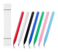 CATIEBYE 7 Pcs Tablet Stylus Pens with Stylus Tether for Touch Screens Portable Plastic Writing Pad Featuring Smooth Writing for Commuting and Drawing on Tablets