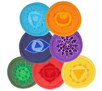 CATIEBYE 7pcs Embroidered Teapot Cushions Tibetan Singing Bowl Pad Buddhist Sound Bowl Mats for Meditation Cushion Yoga Studio Decor