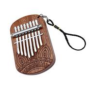 CATIEBYE 8-key Mini Kalimba Thumb Piano Portable Wooden Finger Piano Beginner Instrument Tuning Hammer and Instructions