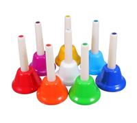 CATIEBYE 8pcs Eight-tone Touch Clock Metal Table Bell Boys and Girls Musical Toys for Year Old Hand Held Jingle Bells for Home School
