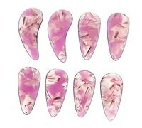 CATIEBYE 8pcs Large Guzheng Nails Purple Pattern Polycarbonate Guzheng Finger Picks Practice Supplies for Traditional Chinese Instrument