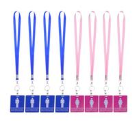 CATIEBYE 8pcs PVC Bathroom Pass Lanyard with Badge Holder and Secure Retention, Wipeclean Surface for Office and Meeting Use, for Students and Staff