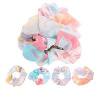 CATIEBYE 8pcs Tie-dye Gradient Color Hair Rings Fabric Scrunchies Lightweight Hair Accessories That Will Not Hurt and Fix for Women and Random Color