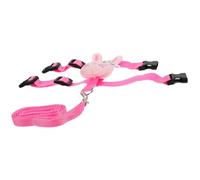 CATIEBYE Adjustable Rabbit Leash Kit for Small Pets, Polyester Material, Controls Pet Well and Prevents Getting Lost, Suitable for Walking and Running, in Pink Colour