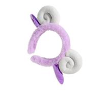 CATIEBYE Adorable Sheep Horn Plush Hairband Unique Cartoon Hair Decor for Parties Weddings and Birthdays Comfortable and Fun Accessory for Women and Girls