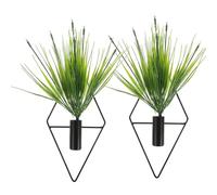 CATIEBYE Artificial Bonsai Easy to Use 2pcs Wall Mounted with Iron Plant Pot, Simulated Greenery Decoration Material and Compact Design for Living Room and