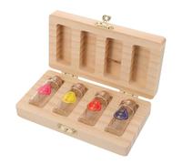 CATIEBYE Baby Tooth Fetal Hair Keepsake Box for Kids, Solid Wood DIY Storage Organizer with 4 Bottle Slots, Baby Keepsake Holder for Teeth, Umbilical Cord, and Hair Memorial Collection