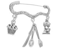 CATIEBYE Baker Brooch Pin for Women Birthday Baking Lapel Pin Chef Costume Decorative Brooch Kitchen Baking Accessories Enamel Cake