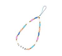 CATIEBYE Beaded Phone Lanyard Easy to Install with Love Letter Design Decorative Mobile Phone Accessory Made of Glass Measle Beads and Electronics Accessories Random Color