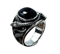CATIEBYE Black Snake Ring for Women Creative Fashion Finger Jewelry Unique Animal Design Comfortable Wear for Girlfriend Chic