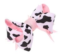 CATIEBYE Bow Hair Clips Not Easy to Fall Cute Cow Print Cloth Material with Secure Clips for Formal and Casual Events