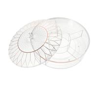 CATIEBYE Capacity Divided Fruit Tray Transparent Rotatable Reusable Snack Serving Platter for Parties Weddings Home Use with Nut Candy Storage