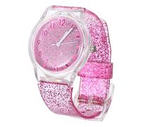 CATIEBYE Colorful Quartz Watch with Adjustable Strap Transparent Glitter Jelly Wrist Decoration for Rosy Precise Timekeeping Birthday Gift