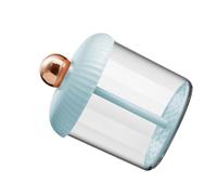 CATIEBYE Compact Manual Bubble Maker Foaming Bottle for Facial Skin Cleansing Stylish Transparent Blue-gold Design Easy Pull-up Operation for Shampoo Liquid Soap Shower Gel Hand Wash