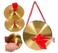 CATIEBYE Copper Gong Cymbals for Music Instrument Loud Gong Sound for Percussion Practice Traditional Chinese for Opera Performance