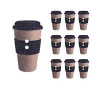 CATIEBYE Creative Wood Sewing Buttons Lightweight and Practical Fasteners 100pcs Milk Tea Cup Design for DIY Sewing Projects and Decoration on Scarfs or Backpacks