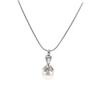 CATIEBYE Cremation Crystal Urn Necklace for Ashes Imitation Pearl Pendant Stainless Steel Memorial Jewelry for Women Unique Keepsake for Remembering Loved Ones and Pets