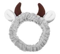 CATIEBYE Cute Ox Horn Headband for Makeup and Face Washing, Soft Fabric Material with Comfortable Wear and Easy to Use Design, for Face Cleaning and Taking a Bath
