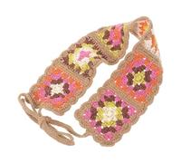 CATIEBYE Elegant Crochet Bandana Headband for Women Made of Comfortable Polyester, Adjustable Hair Scarf Featuring Beautiful Flower Design, for Dating and Anniversary Occasions