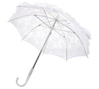 CATIEBYE Elegant Lace Umbrella Parasol with Ergonomic Handle, Versatile White Lace Design for Bridal Dress and Stage Performance, Classic Romantic Wedding Accessory