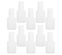 CATIEBYE Empty Nail Polish Bottles Sample Jars 22pcs 10ml with Brush White Plastic Reusable and Easy Repackaging for Gel Nail Top Coat