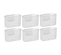 CATIEBYE Fridge Side Door Storage Boxes Pp with Hanging Design 6pcs Small and Light Clip-on Sauce Bag Organizers for Refrigerator Side Door Use