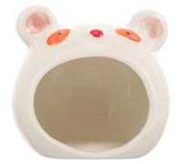 CATIEBYE Hamster Hideout Safe to Sleep Ceramic Bear Shaped for Small Pets Product Accessories Cooling and Wear-resistant Nest Hide for Hamsters and Small Animals