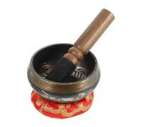 CATIEBYE Handmade Singing Bowl Set for Yoga Meditation Authentic Bowl with Wooden Mallet Zen Meditation Present Color