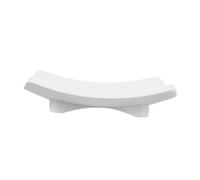 CATIEBYE Large Oval White Soap Dish Bar Soap Holder Tray with Curved Design for Bathroom Shower Sink Countertop