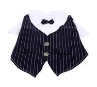 CATIEBYE Lightweight Navy Polyester Dog Formal Suit with Dress Shirt for Pet, Convenient to Store, Adorable Style for Wedding Themed Scenes and Everyday Costumes