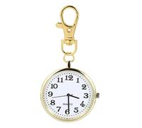 CATIEBYE Luminous Keychain Pocket Watch with White Dial Metal Case Unisex Hanging Analog Watch for Middle-Aged and Elderly Glow-in-The-Dark Suitable for Daily Use