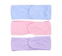 CATIEBYE Makeup Headbands Random Color Cotton Fiber with Good Elasticity 3pcs and Comfortable Fit Assorted Colour Hair Ties for Face Washing and Bathing Suitable for Yoga and Daily Use