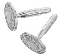 CATIEBYE Men’S Round French Style Copper Cufflinks with Zircon Crystal, 1 Pair Decorative Formal Wedding and Business Shirt Accessories for Groom and Classic Tuxedo Shirts