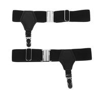 CATIEBYE Men's Adjustable Sock Suspenders Garters Clip-on Elastic Socks Garters for Trouser Braces Black Suitable for Daily Wear and Formal Occasions