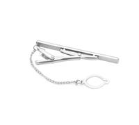 CATIEBYE Men's Metal Tie Clip Necktie Bar Clasp Spring Loaded Clamp for Business Formal Wear Prevents Tie Swinging Ensures Neat Appearance Elegant Silver Design Suitable for Casual and