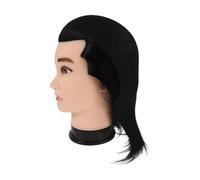CATIEBYE Men's Teaching Wig for Hairdressing Practice Real Human Hair Mannequin Head Barber Mannequin Head for Styling Cutting and Cosmetology Training