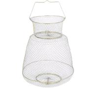 CATIEBYE Metal Wire Mesh Fishing Basket Cage 33cm Diameter Iron Portable Catch Trap for Small Fish and Shrimp Leisure Time Fishing