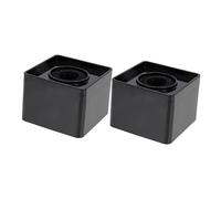 CATIEBYE Mic Logo Flag Stand Set for Reporters, Square Cube Shaped Abs Injection Molded Microphone Logo Station, Portable Black Mic Branding Cube for Interview and Broadcast Use