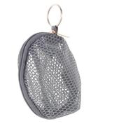CATIEBYE Mini Coin Purse Mesh Storage Bag Simple Wallet Compact Cosmetic Egg Holder Keychain for Girls Travel Everyday Use in Dusk Grey