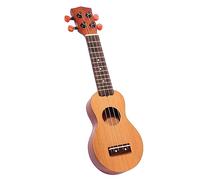 CATIEBYE Mini Pocket Ukulele for Boys and Girls, Wood Traditional Shape with 4 Strings and Sound Hole, Travel Instrument for Introduction to Music, Full-bodied Sound