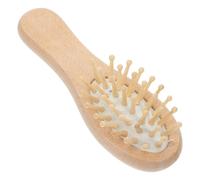CATIEBYE Mini Wooden Cushion Hair Brush 12X4.5Cm, Portable Detangling Paddle Comb with Scalp Massage for Curly and Straight Hair Care, Anti-Static Small Hairbrush for Travel and Daily Use