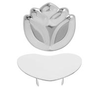 CATIEBYE Nail Polish Holder Ring Set Paint Palette Alloy 2pcs to Boost Efficiency with Heart and Flower Shaped Makeup Color Palette Convenient and Fast Metal for Nail Art at Home