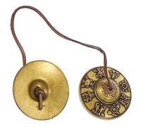 CATIEBYE Nepal Pure Copper Cymbal Bell Handmade Tibetan Cymbal Bell Chime Religious Ceremony Percussion Instrument Meditation Yoga with Antique Craft Design