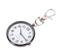CATIEBYE Old Man Pocket Watch Large Dial Quartz Nurse Hanging Watch with Key Buckle Zinc Alloy for Students and Medical Staff Black