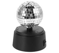 CATIEBYE Portable LED Mirror Disco Ball Strobe Light with Glass Reflective Surface, Battery-Powered Rotating Party Lamp for Ktv Bar, Outdoor Stage, and Birthday Decorations