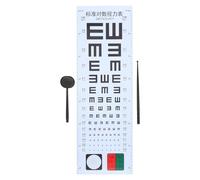 CATIEBYE Portable Plastic Eye Chart Wall Test Visual Chart for Adults with Eye Occluder and Hand Pointer, Easy to Use Versatile Application for Optical Stores and Homes