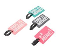 CATIEBYE PVC Luggage Tags for Secure Attachment and Distinctive Identification 4pcs with Letter Design Suitcase Travel Tags for Backpacks and Suitcases on Business Trips and Travel