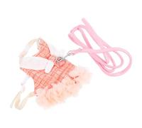 CATIEBYE Rabbit Dress Clothes Pet Rabbit Harness Leash Orange Cotton Sleeveless Design Comfortable and Breathable Bunny Vest Harness for Outdoor Use