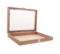 CATIEBYE Rectangular Sapele Wood Display Case with Clear Top Compact Vintage Specimen Box for Dried Flowers Butterflies Jewelry Storage Elegant Craftsmanship Home Decor Organizer